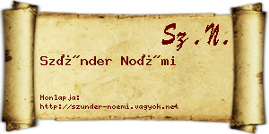 Szünder Noémi névjegykártya