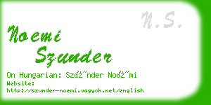 noemi szunder business card